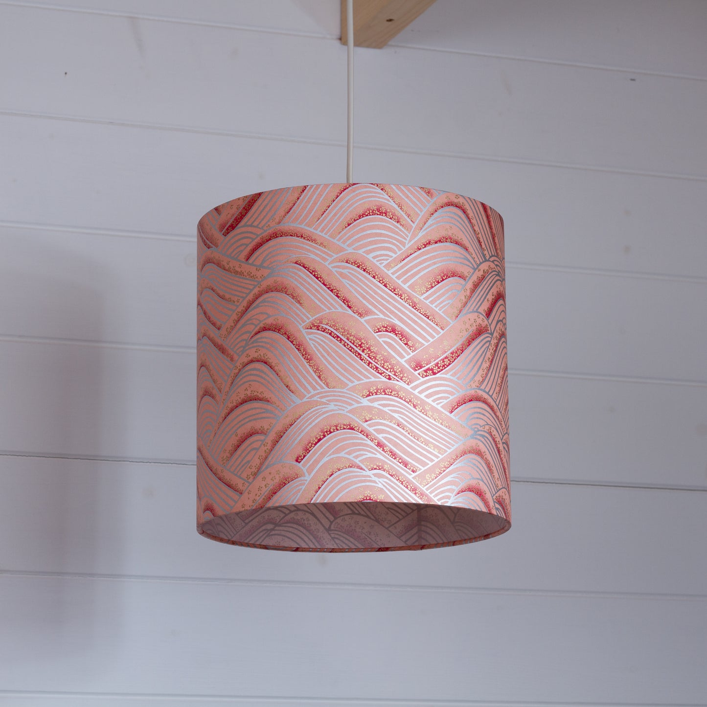 Drum Lamp Shade - W09 ~ Peach Hills, 25cm x 25cm