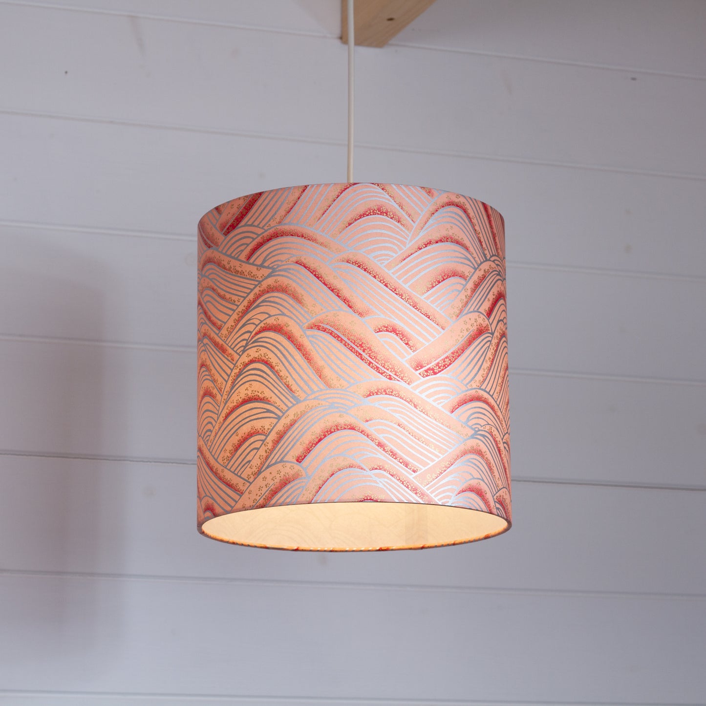 Drum Lamp Shade - W09 ~ Peach Hills, 25cm x 25cm