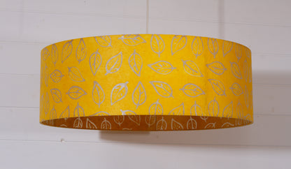 Drum Lamp Shade - B107 ~ Batik Leaf Yellow, 60cm(d) x 20cm(h)