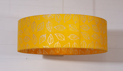 Drum Lamp Shade - B107 ~ Batik Leaf Yellow, 60cm(d) x 20cm(h)