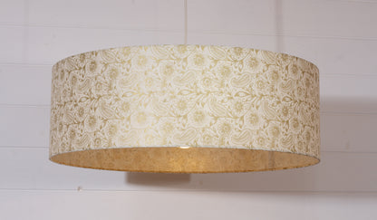 Drum Lamp Shade - P69 - Garden Gold on Natural, 60cm(d) x 20cm(h)