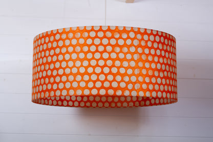 Drum Lamp Shade - B110 ~ Batik Dots on Orange, 70cm(d) x 30cm(h)