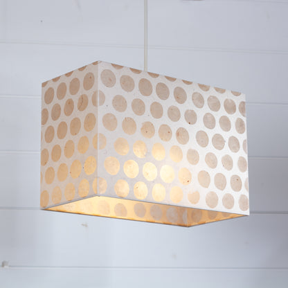 Rectangle Lamp Shade - P85 ~ Batik Dots on Natural, 30cm(w) x 20cm(h) x 15cm(d)