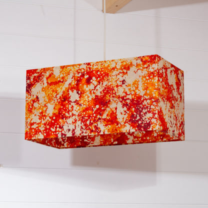 Rectangle Lamp Shade - B112 ~ Batik Lava Red/Orange, 40cm(w) x 20cm(h) x 20cm(d)