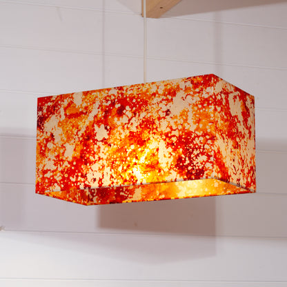 Rectangle Lamp Shade - B112 ~ Batik Lava Red/Orange, 40cm(w) x 20cm(h) x 20cm(d)