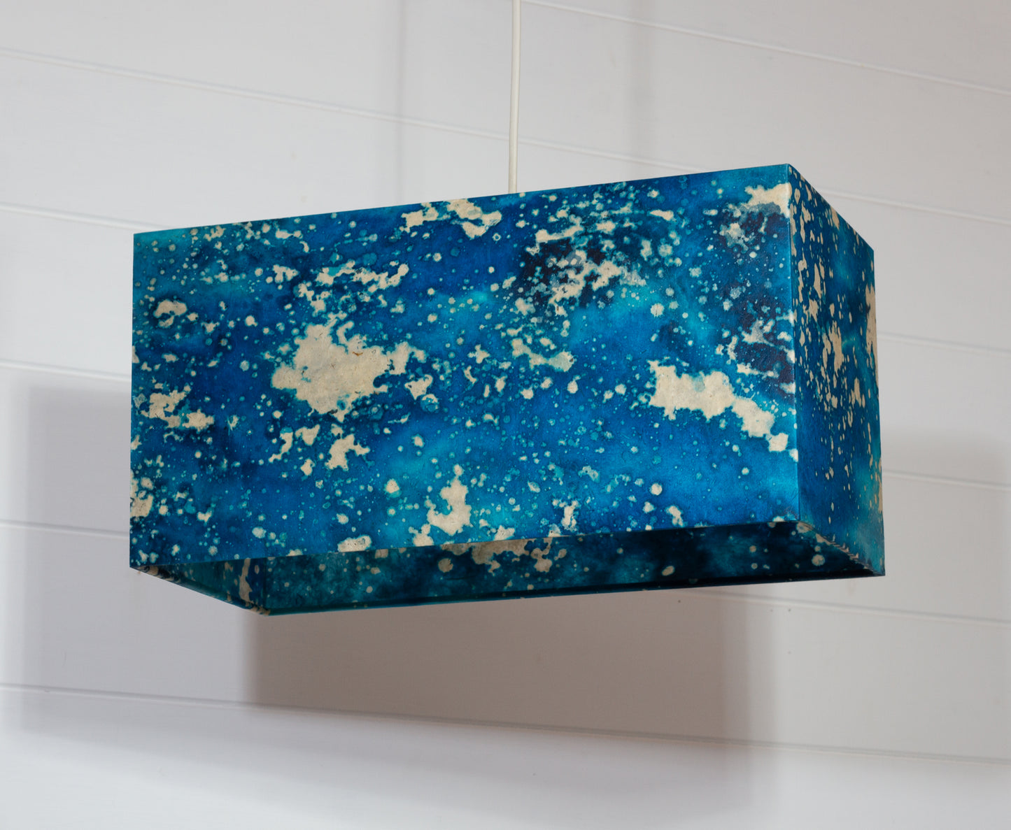 Rectangle Lamp Shade - B113 ~ Batik Ocean Blues, 40cm(w) x 20cm(h) x 20cm(d)