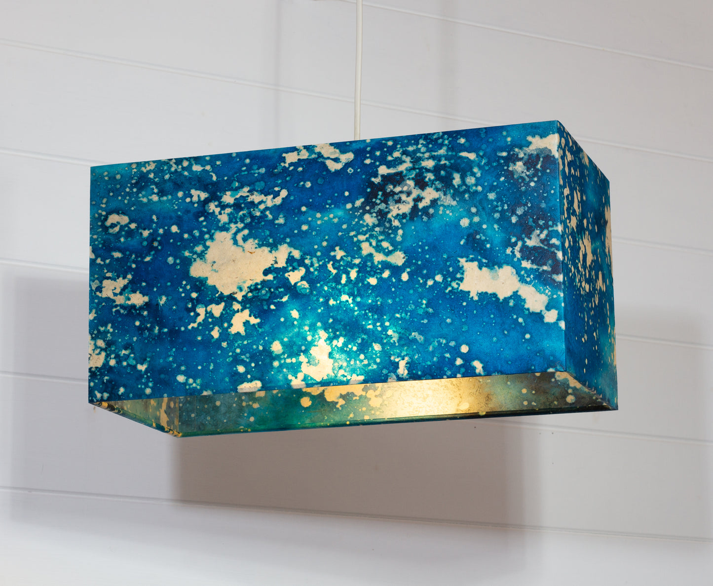 Rectangle Lamp Shade - B113 ~ Batik Ocean Blues, 40cm(w) x 20cm(h) x 20cm(d)