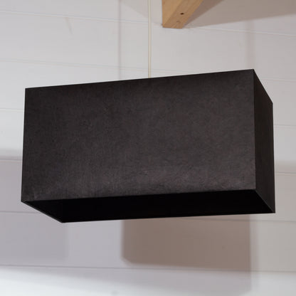 Rectangle Lamp Shade - P55 - Black Lokta, 40cm(w) x 20cm(h) x 20cm(d)