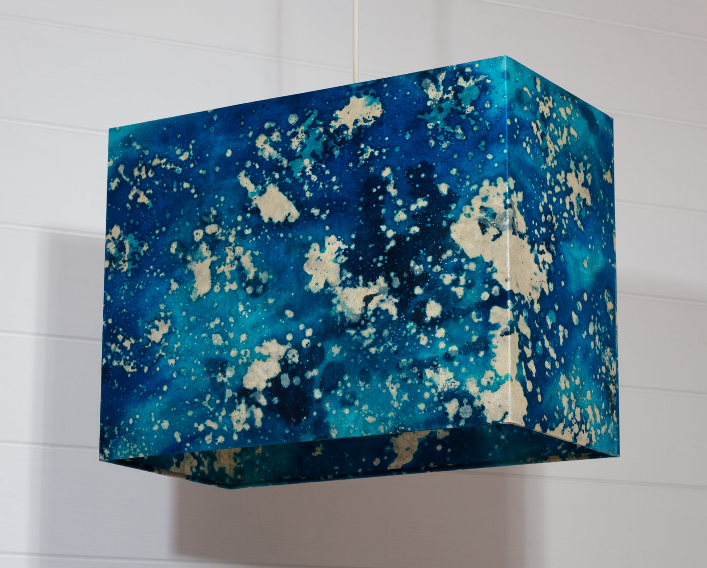 Rectangle Lamp Shade - B113 ~ Batik Ocean Blues, 40cm(w) x 30cm(h) x 20cm(d)