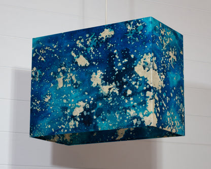 Rectangle Lamp Shade - B113 ~ Batik Ocean Blues, 40cm(w) x 30cm(h) x 20cm(d)