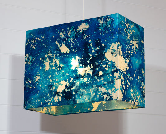Rectangle Lamp Shade - B113 ~ Batik Ocean Blues, 40cm(w) x 30cm(h) x 20cm(d)