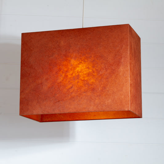 Rectangle Lamp Shade - P63 - Terracotta Lokta, 40cm(w) x 30cm(h) x 20cm(d)