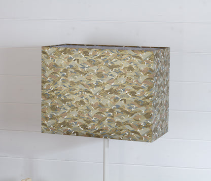 Rectangle Lamp Shade - W03 ~ Gold Waves on Greys, 40cm(w) x 30cm(h) x 20cm(d)