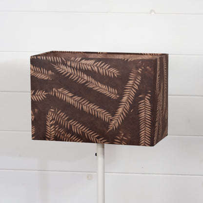 Rectangle Lamp Shade - P26 - Resistance Dyed Brown Fern, 30cm(w) x 20cm(h) x 15cm(d)