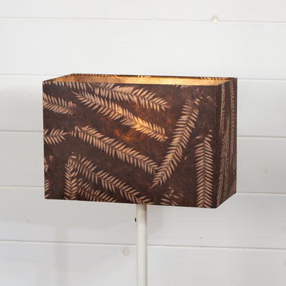 Rectangle Lamp Shade - P26 - Resistance Dyed Brown Fern, 30cm(w) x 20cm(h) x 15cm(d)