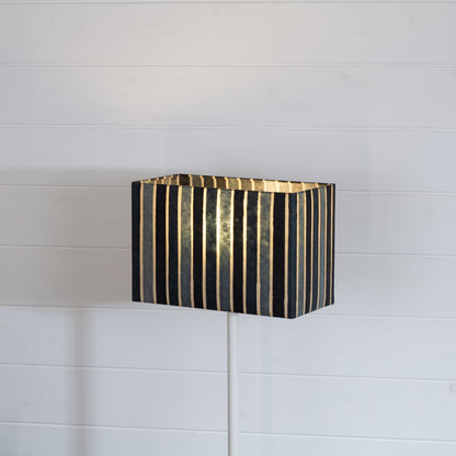 Rectangle Lamp Shade - P08 - Batik Stripes Grey, 30cm(w) x 20cm(h) x 15cm(d)