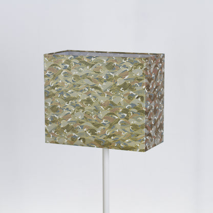Rectangle Lamp Shade - W03 ~ Gold Waves on Greys, 30cm(w) x 25cm(h) x 15cm(d)