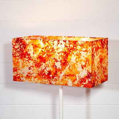 Rectangle Lamp Shade - B112 ~ Batik Lava Red/Orange, 40cm(w) x 20cm(h) x 20cm(d)