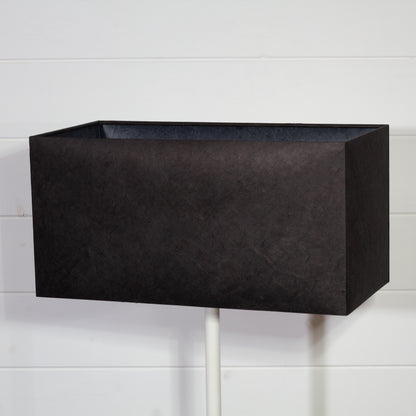 Rectangle Lamp Shade - P55 - Black Lokta, 40cm(w) x 20cm(h) x 20cm(d)