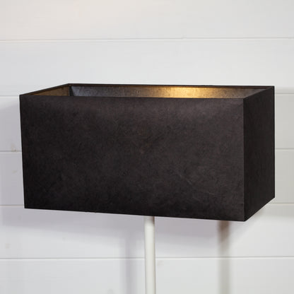 Rectangle Lamp Shade - P55 - Black Lokta, 40cm(w) x 20cm(h) x 20cm(d)