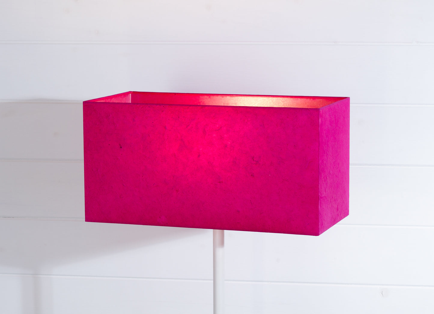 Rectangle Lamp Shade - P57 - Hot Pink Lokta, 40cm(w) x 20cm(h) x 20cm(d)