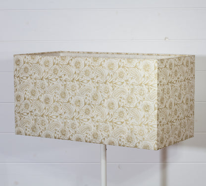 Rectangle Lamp Shade - P69 - Garden Gold on Natural, 50cm(w) x 25cm(h) x 25cm(d)