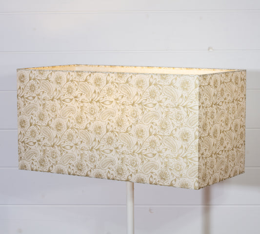 Rectangle Lamp Shade - P69 - Garden Gold on Natural, 50cm(w) x 25cm(h) x 25cm(d)