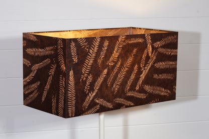 Rectangle Lamp Shade - P26 - Resistance Dyed Brown Fern, 50cm(w) x 25cm(h) x 25cm(d)