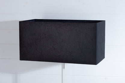 Rectangle Lamp Shade - P55 - Black Lokta, 50cm(w) x 25cm(h) x 25cm(d)