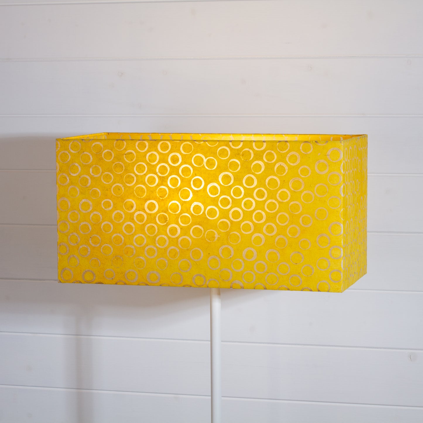 Rectangle Lamp Shade - P71 - Batik Yellow Circles, 40cm(w) x 20cm(h) x 20cm(d)
