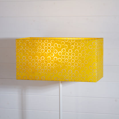 Rectangle Lamp Shade - P71 - Batik Yellow Circles, 40cm(w) x 20cm(h) x 20cm(d)