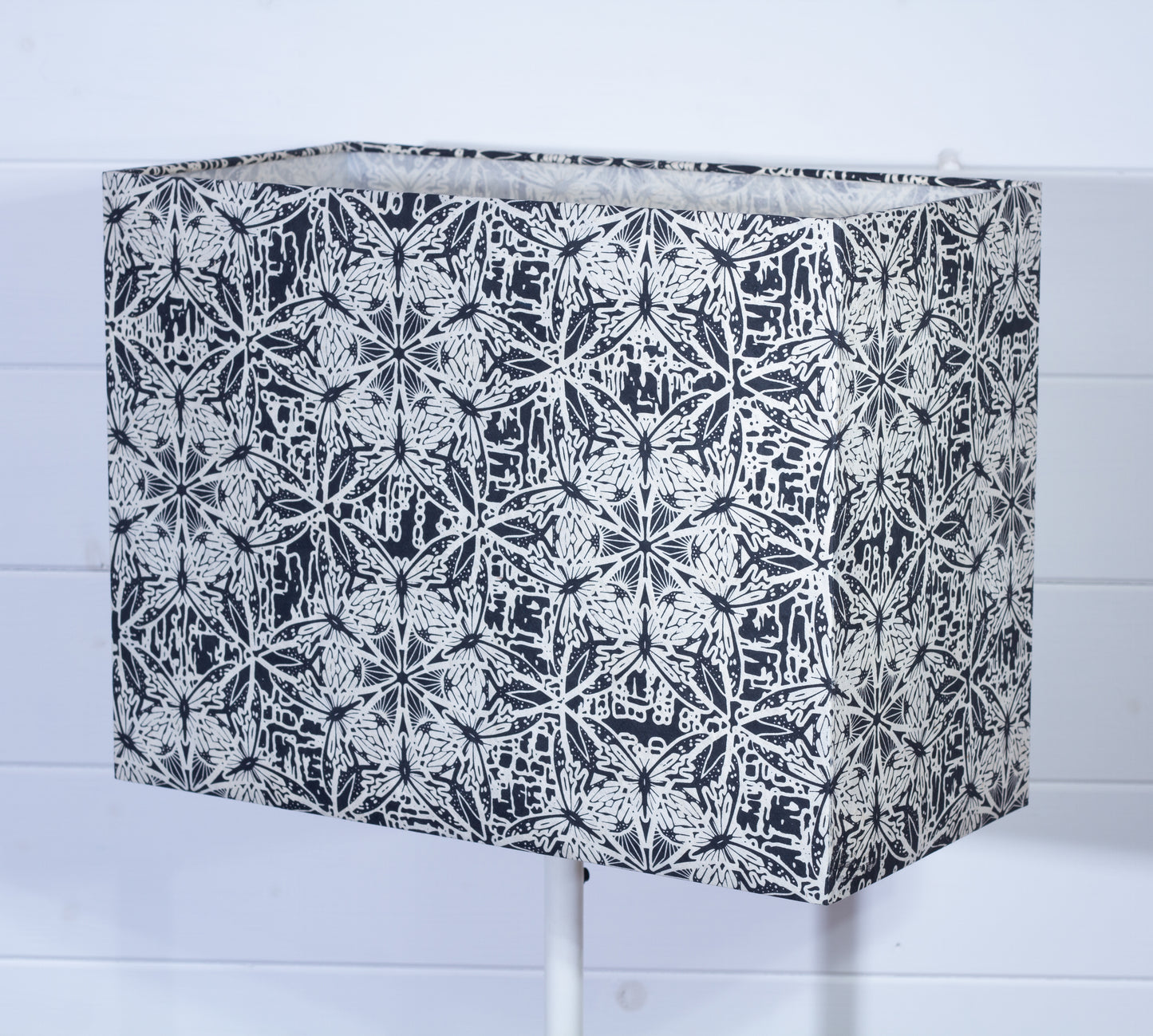 Rectangle Lamp Shade - B136 ~ Butterfly Kaleidoscope Black, 40cm(w) x 30cm(h) x 20cm(d)