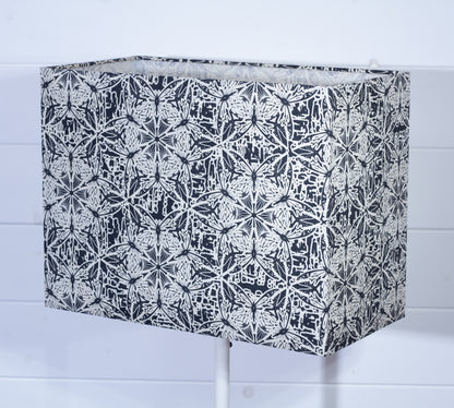 Rectangle Lamp Shade - B136 ~ Butterfly Kaleidoscope Black, 40cm(w) x 30cm(h) x 20cm(d)