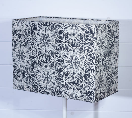 Rectangle Lamp Shade - B136 ~ Butterfly Kaleidoscope Black, 40cm(w) x 30cm(h) x 20cm(d)