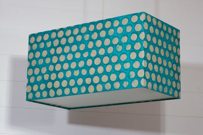 Rectangle Lamp Shade - P97 - Batik Dots on Cyan, 50cm(w) x 25cm(h) x 25cm(d)