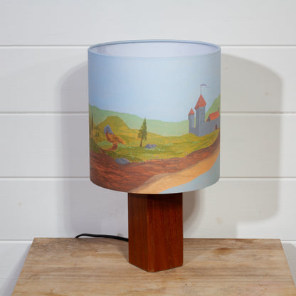 'Home is my Castle' Landscape Print, Square Sapele Table Lamp