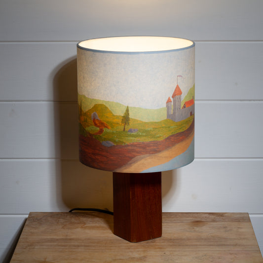 'Home is my Castle' Landscape Print, Square Sapele Table Lamp