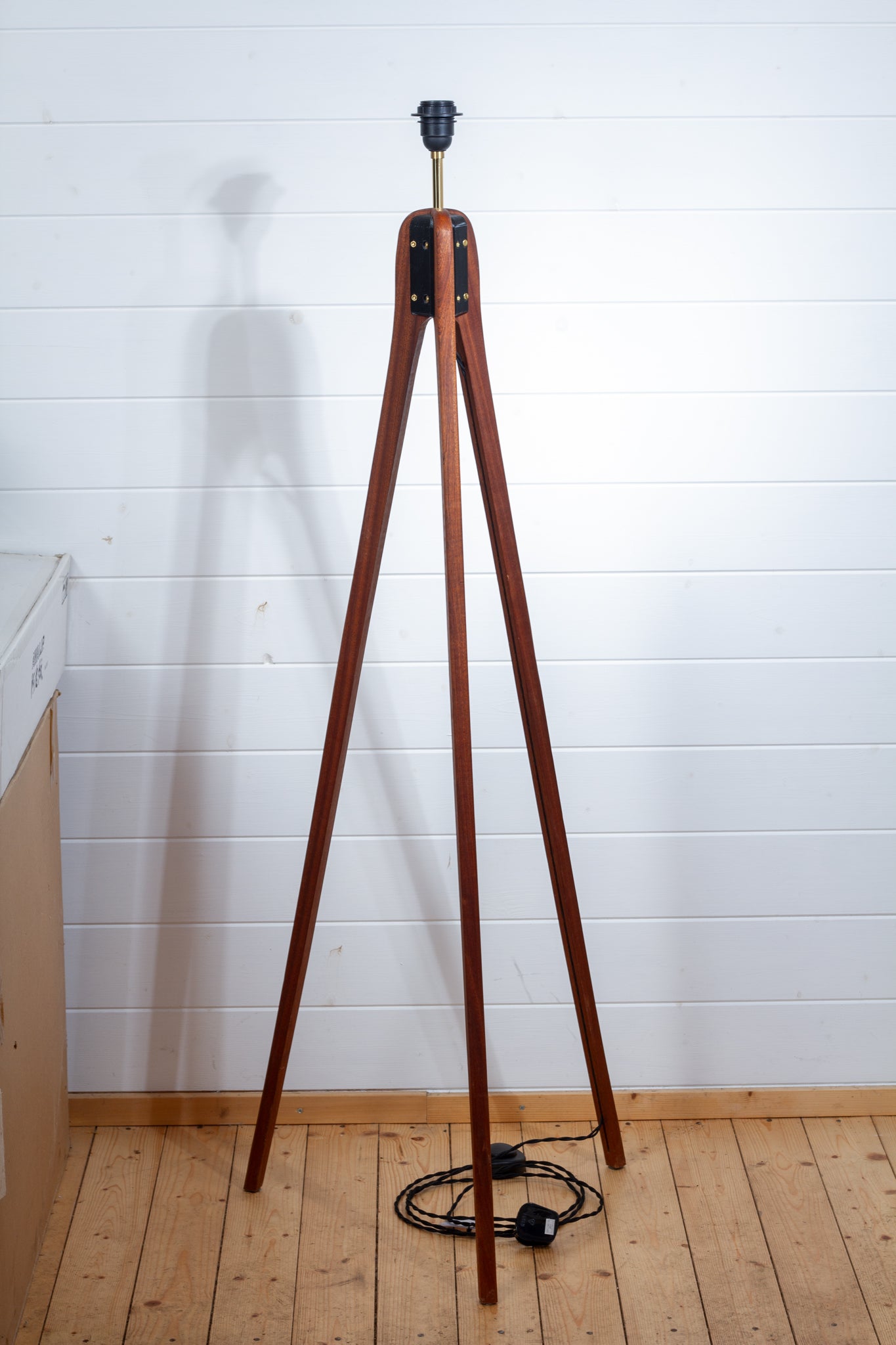 Handmade Sapele Tripod Floor Lamp (Base only)