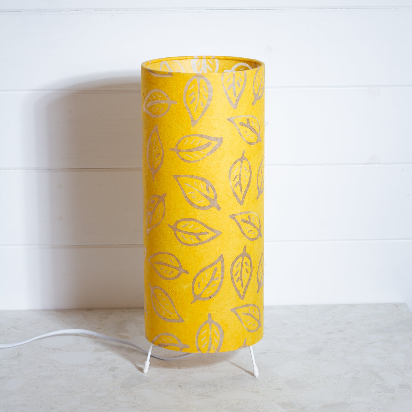 Free-Standing Table Lamp Small - B107 ~ Batik Leaf Yellow