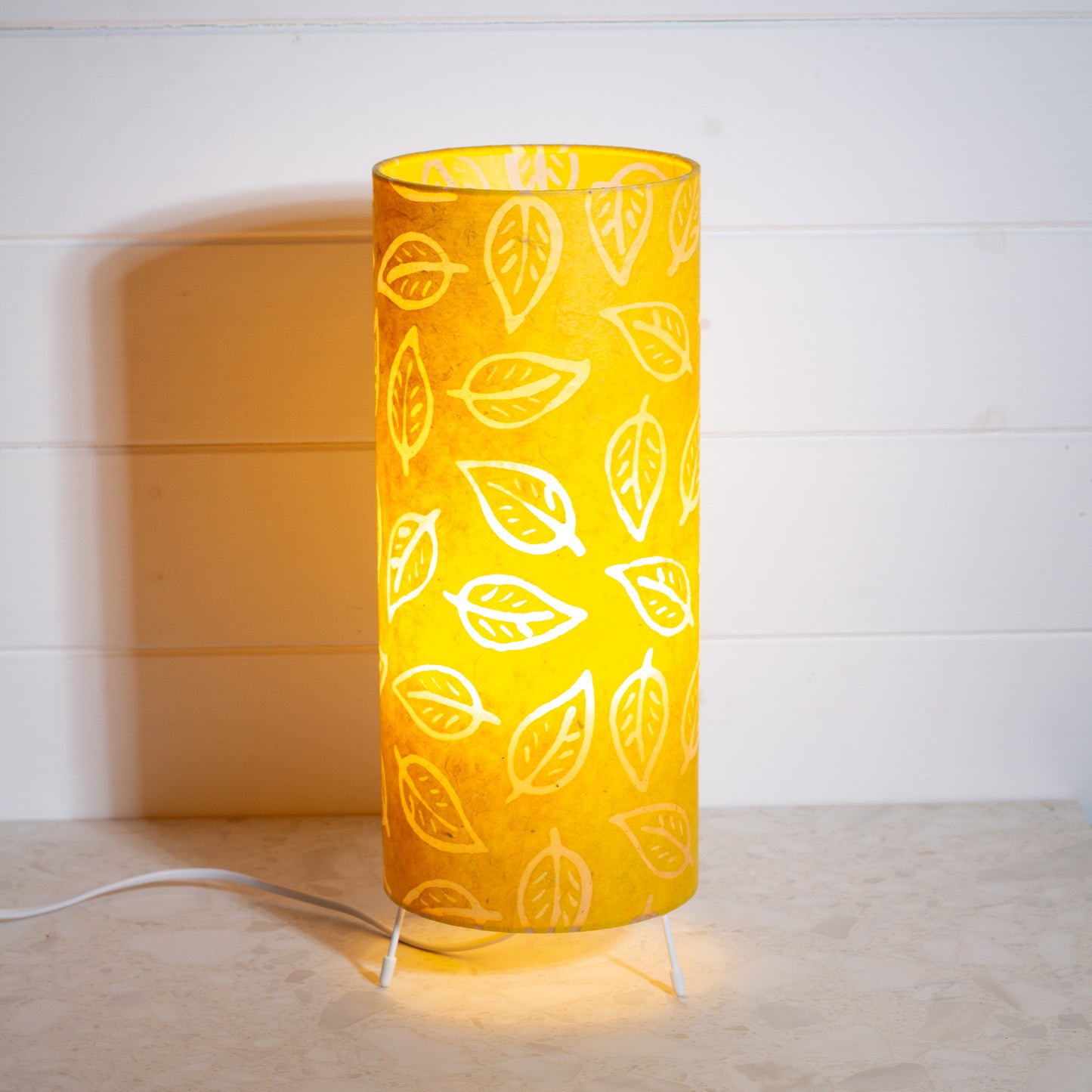 Free-Standing Table Lamp Small - B107 ~ Batik Leaf Yellow