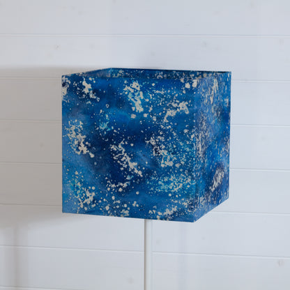 Square Lamp Shade - B113 ~ Batik Ocean Blues, 30cm(w) x 30cm(h) x 30cm(d)