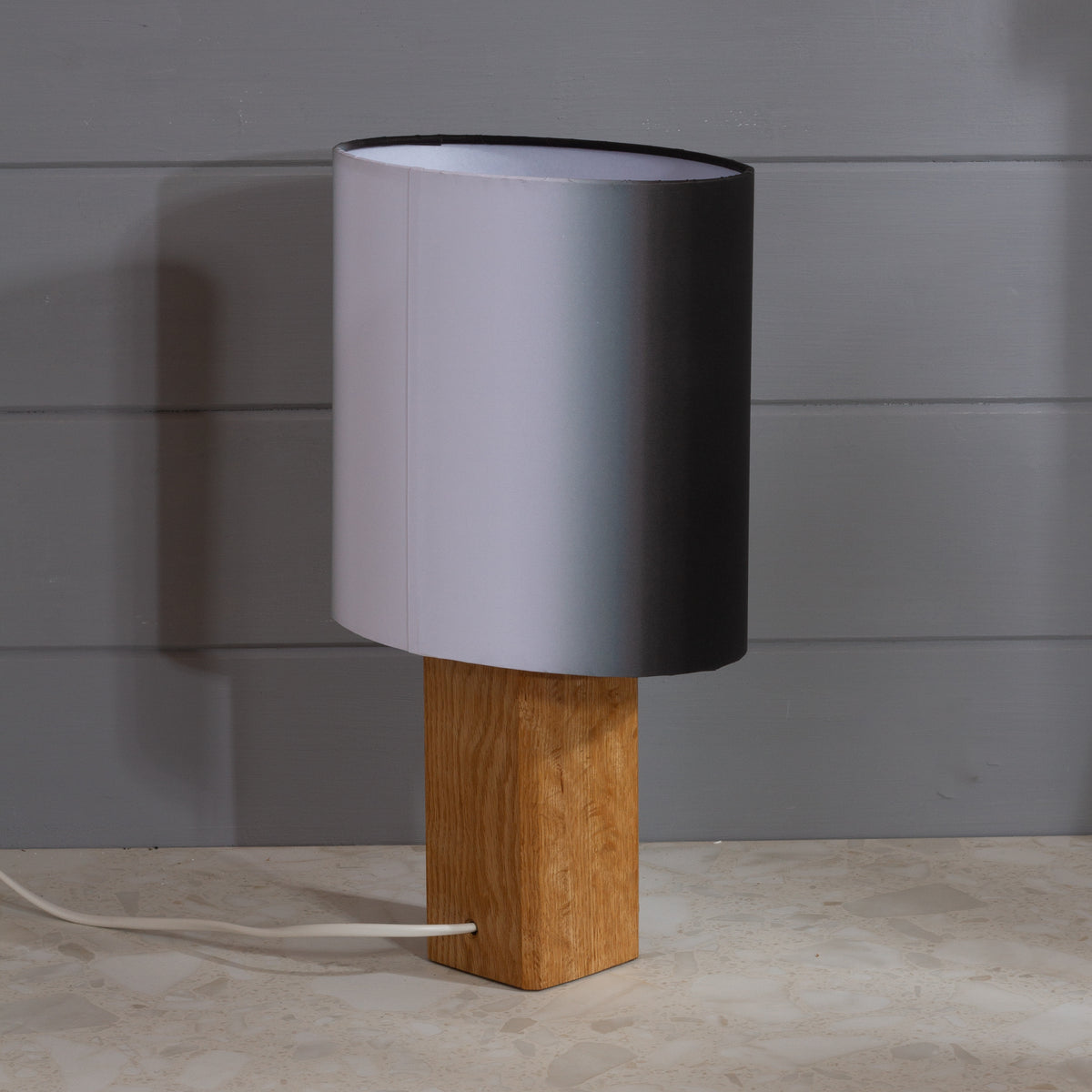 Square Oak Lamp Base with Oval Lamp shade ~ Earth 2026