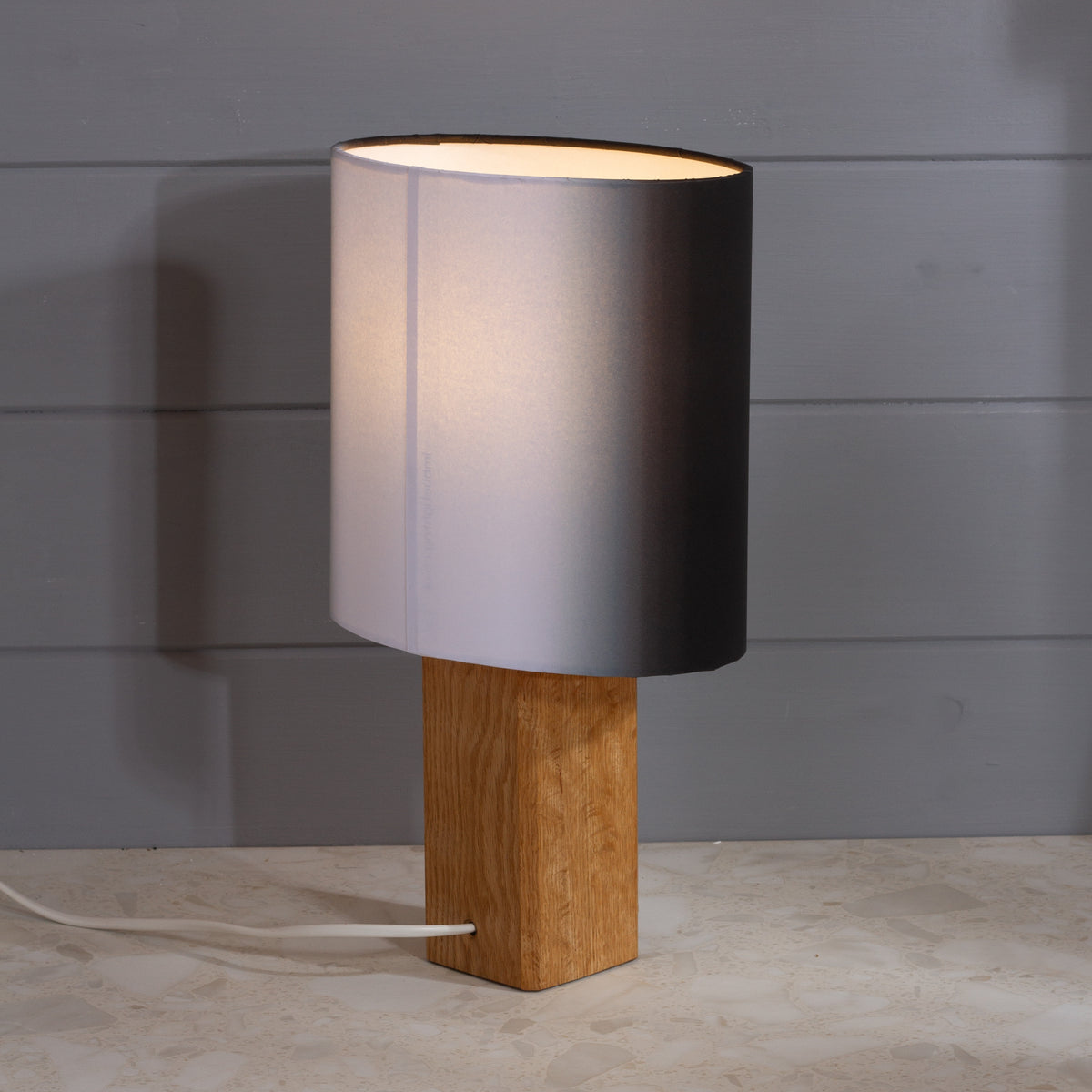 Square Oak Lamp Base with Oval Lamp shade ~ Earth 2026