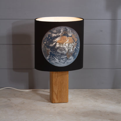 Square Oak Lamp Base with Oval Lamp shade ~ Earth 2026