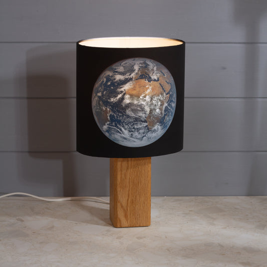 Square Oak Lamp Base with Oval Lamp shade ~ Earth 2026