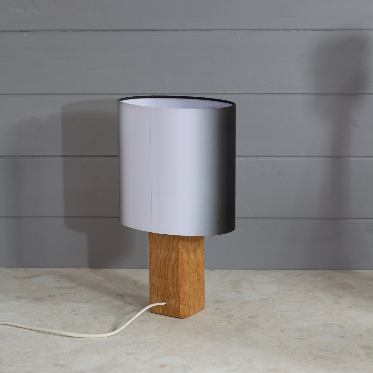 Square Oak Lamp Base with Oval Lamp shade ~ Earth 2026