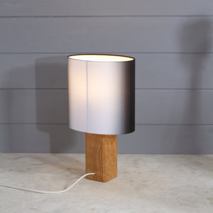 Square Oak Lamp Base with Oval Lamp shade ~ Earth 2026
