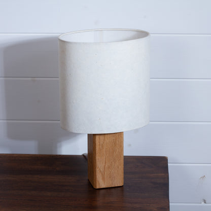 Square Oak Lamp Base with Oval Lamp shade in P54 - Natural Lokta ...
