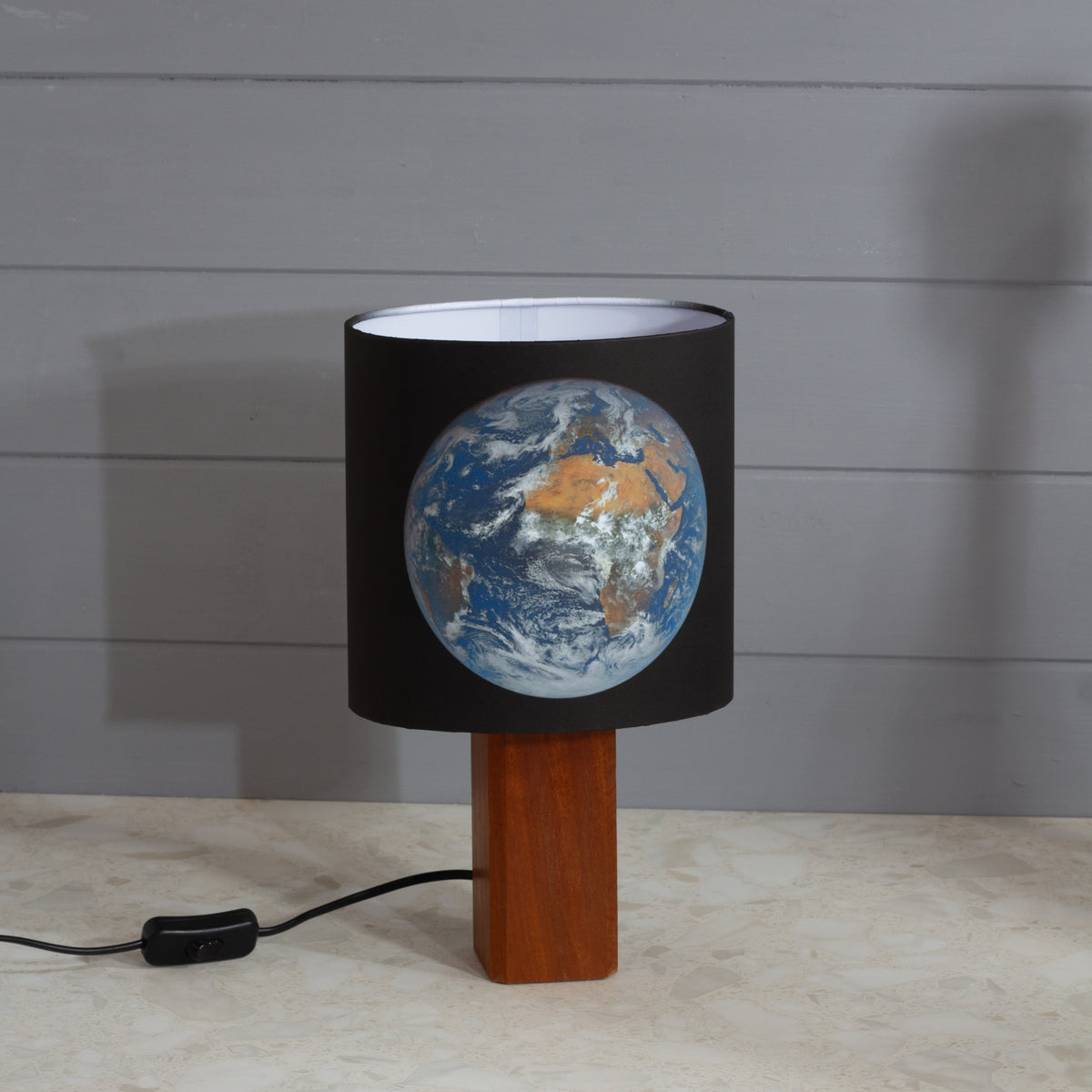 Square Sapele Lamp Base with Oval Lamp shade ~ Earth 2026