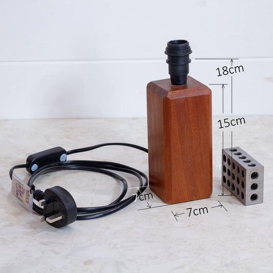 Square Sapele Lamp Base (Base only)